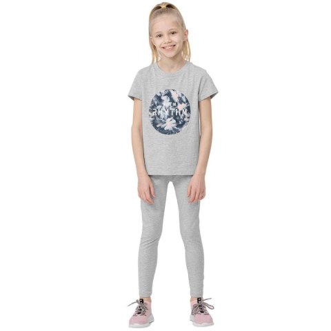 Legginsy dla dziewczynki 4F chłodny jasny szary melanż HJL22 JLEG004 27M Legginsy dla dziewczynki 4F chłodny jasny szary melanż HJL22 JLEG004 27M