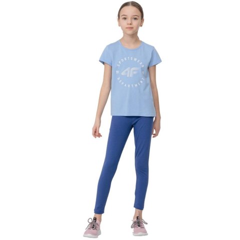 Legginsy dla dziewczynki 4F niebieskie HJL22 JLEG001 33S Legginsy dla dziewczynki 4F niebieskie HJL22 JLEG001 33S