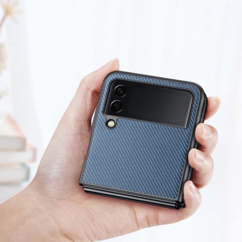 Dux Ducis Fino etui pokrowiec pokryty nylonowym materiałem Samsung Galaxy Z Flip4 niebieski