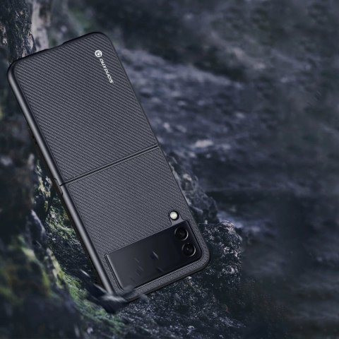 Dux Ducis Fino etui pokrowiec pokryty nylonowym materiałem Samsung Galaxy Z Flip4 niebieski