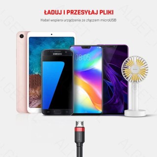 Kabel nylonowy Baseus Cafule Micro-USB 1.5A 200cm Czerwony