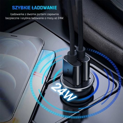ROCK SPACE C304 Ładowarka samochodowa 2x USB 24W