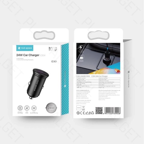 ROCK SPACE C304 Ładowarka samochodowa 2x USB 24W