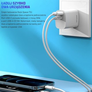 ROCK SPACE T51 Ładowarka sieciowa 30W QC PD