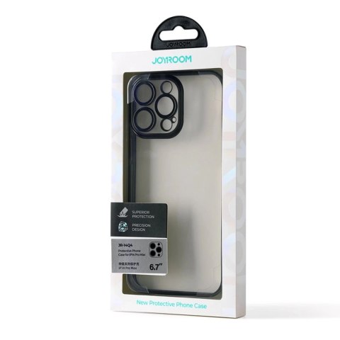Joyroom 14Q Case etui do iPhone 14 Pro Max obudowa pokrowiec z metaliczną ramką czarny (JR-14Q4-black)