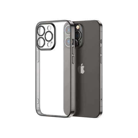 Joyroom 14Q Case etui do iPhone 14 Pro Max obudowa pokrowiec z metaliczną ramką czarny (JR-14Q4-black)