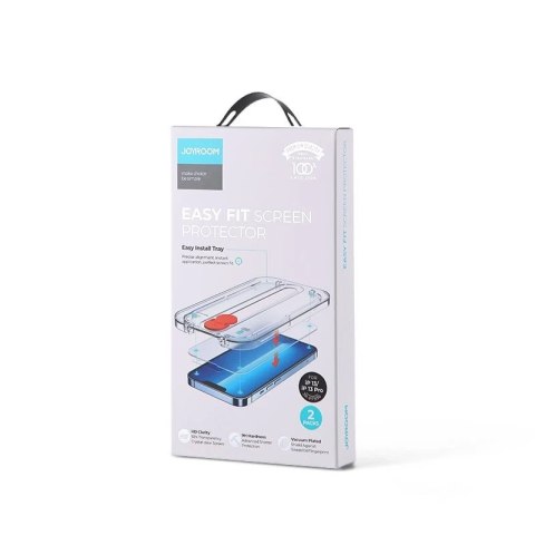 Joyroom szkło hartowane z zestawem montażowym do iPhone 13 i 13 Pro 6,1" 2 sztuki przezroczysty (JR-PF936)