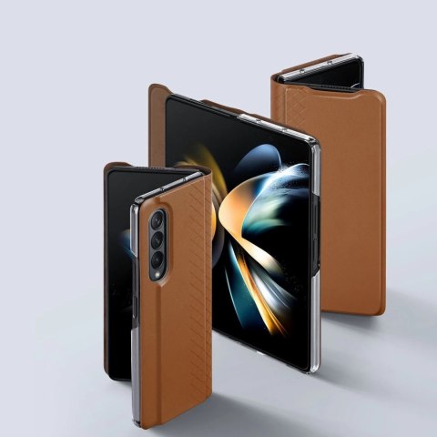 Dux Ducis Bril etui Samsung Galaxy Z Fold4 z klapką portfel podstawka brązowy