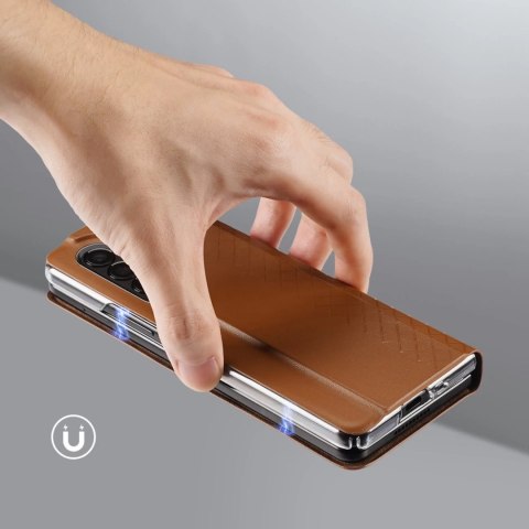 Dux Ducis Bril etui Samsung Galaxy Z Fold4 z klapką portfel podstawka brązowy