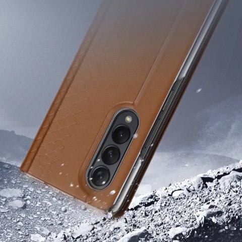 Dux Ducis Bril etui Samsung Galaxy Z Fold4 z klapką portfel podstawka brązowy