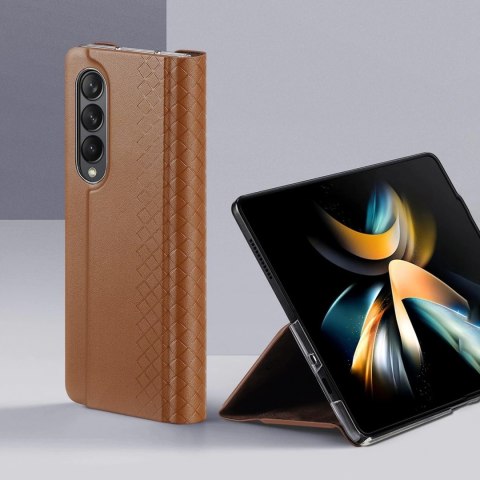 Dux Ducis Bril etui Samsung Galaxy Z Fold4 z klapką portfel podstawka brązowy