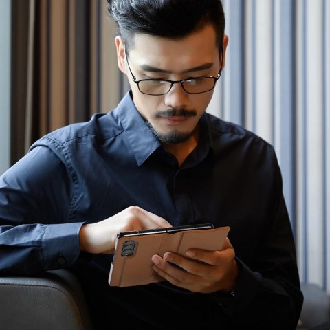 Dux Ducis Bril etui Samsung Galaxy Z Fold4 z klapką portfel podstawka brązowy