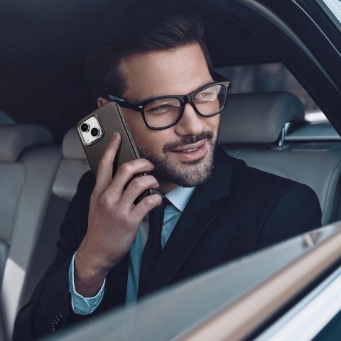 Dux Ducis Naples etui do iPhone 14 Plus skórzany pokrowiec (kompatybilny z MagSafe) ciemnobrązowy