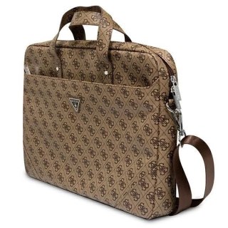 Guess Torba GUCB15P4TW 16" brązowy/ brown Saffiano 4G Triangle Logo