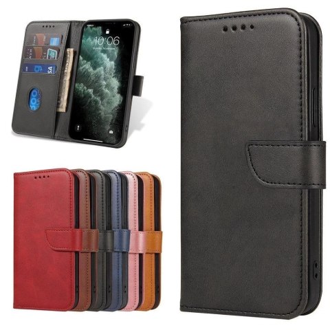 Magnet Case elegancki futerał etui pokrowiec z klapką i funkcją podstawki Samsung Galaxy M33 5G czarny