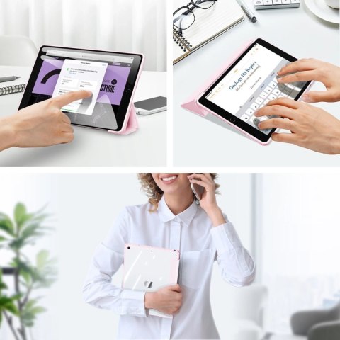 Dux Ducis Copa etui do iPad 10.2'' 2021 / 2020 / 2019 pokrowiec smart cover z podstawką różowy
