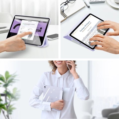 Dux Ducis Copa etui do iPad Air 10.9" 11" 4/5/6 pokrowiec smart cover z podstawką fioletowy