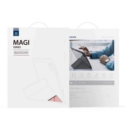 Dux Ducis Magi etui do iPad Air 10.9" 11" 4/5/6 pokrowiec smart cover z podstawką i schowkiem na Apple Pencil różowy