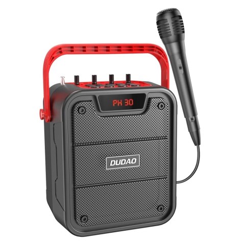 Dudao głośnik bezprzewodowy Bluetooth 5.0 10W 4800mAh mikrofon zestaw do karaoke czarny (Y15s-black)
