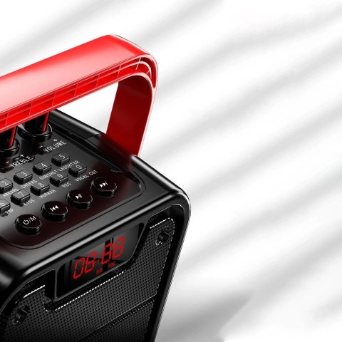 Dudao głośnik bezprzewodowy Bluetooth 5.0 10W 4800mAh mikrofon zestaw do karaoke czarny (Y15s-black)