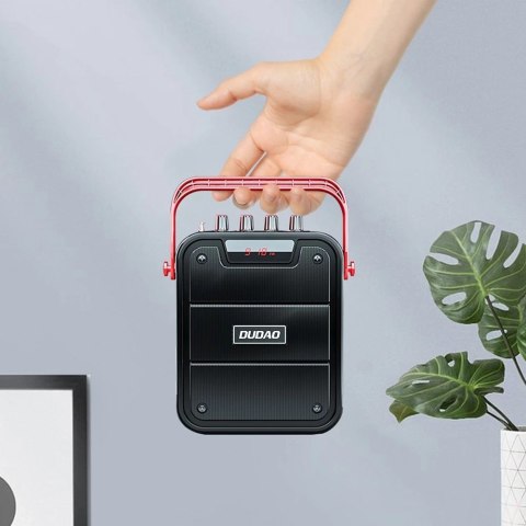 Dudao głośnik bezprzewodowy Bluetooth 5.0 10W 4800mAh mikrofon zestaw do karaoke czarny (Y15s-black)
