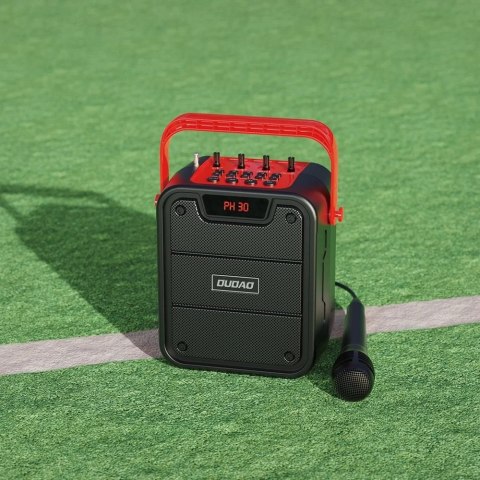 Dudao głośnik bezprzewodowy Bluetooth 5.0 10W 4800mAh mikrofon zestaw do karaoke czarny (Y15s-black)