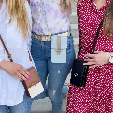 Fancy Bag Case ręcznie robione etui wysokiej jakości torba torebka na smartfon z paskiem na ramię portfel brązowy (model 2)