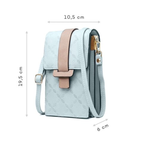 Fancy Bag Case ręcznie robione etui wysokiej jakości torba torebka na smartfon z paskiem na ramię portfel jasnoniebieski (model 
