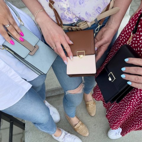 Fancy Bag Case ręcznie robione etui wysokiej jakości torba torebka na smartfon z paskiem na ramię portfel jasnoniebieski (model 