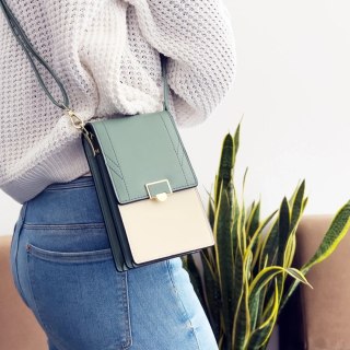 Fancy Bag Case ręcznie robione etui wysokiej jakości torba torebka na smartfon z paskiem na ramię portfel zielony (model 2)