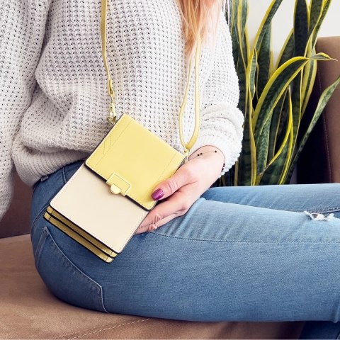 Fancy Bag Case ręcznie robione etui wysokiej jakości torba torebka na smartfon z paskiem na ramię portfel złoty (model 2)