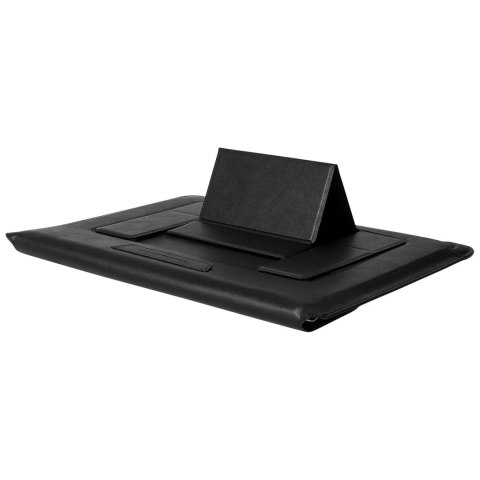 Nillkin 2w1 pokrowiec na MacBooka 14'' etui torba na laptopa podstawka czarno-biały