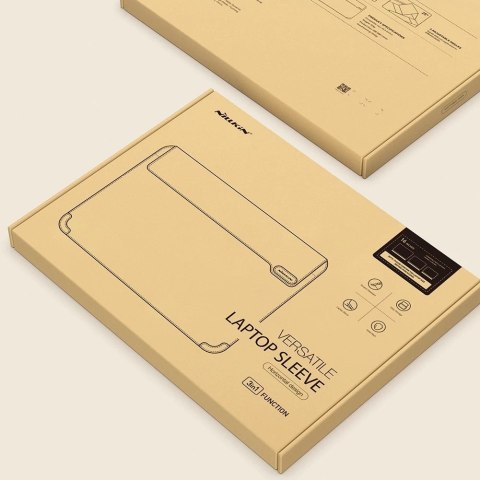 Nillkin 2w1 pokrowiec na MacBooka 16'' etui torba na laptopa podstawka czarno-biały