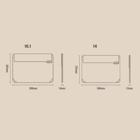 Nillkin 2w1 pokrowiec na MacBooka 16'' etui torba na laptopa podstawka czarno-biały