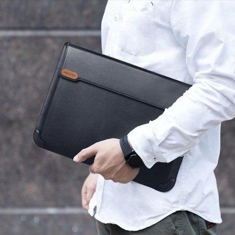 Nillkin 2w1 pokrowiec na MacBooka 16'' etui torba na laptopa podstawka szary