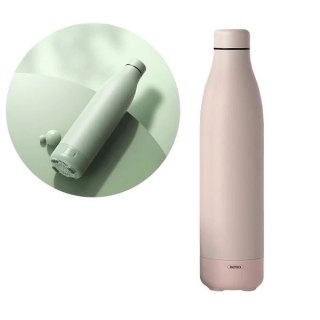 Remax bezprzewodowy głośnik bluetooth 5.0 z termosem kubkiem termicznym 500ml różowy (RB-M5)