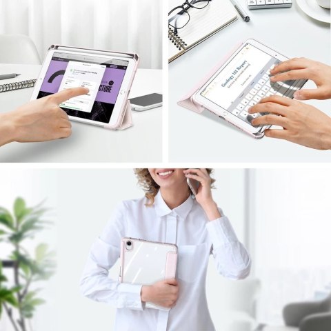 Dux Ducis Toby pancerne etui z klapką Smart Case do iPad mini 2021 z uchwytem na Apple Pencil różowy