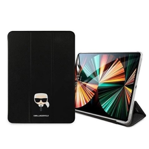 Karl Lagerfeld KLFC12OKHK iPad Pro 12.9 2020 / 2021 / 2022 / iPad Air 13 2024 Book Cover czarny/black Saffiano Karl Head