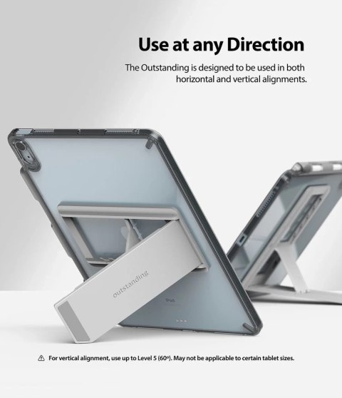 Ringke Fusion Combo Outstanding sztywne etui z żelową ramką do iPad Air 2020 + samoprzylepna podstawka szary (FC485R39)