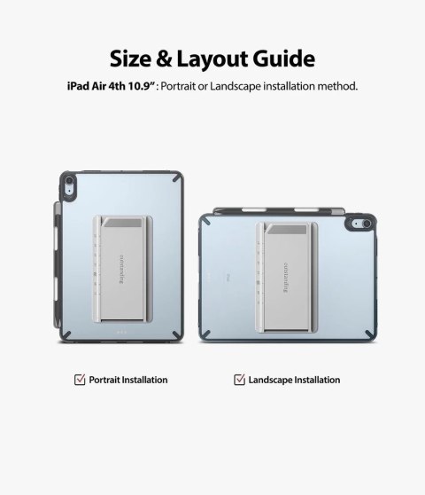 Ringke Fusion Combo Outstanding sztywne etui z żelową ramką do iPad Air 2020 + samoprzylepna podstawka szary (FC485R39)
