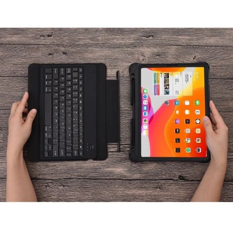Choetech Keyboard Case etui pokrowiec do iPad Pro 11'' 2021 / 2020 / 2018 bezprzewodowa klawiatura Bluetooth czarny (BH-011)
