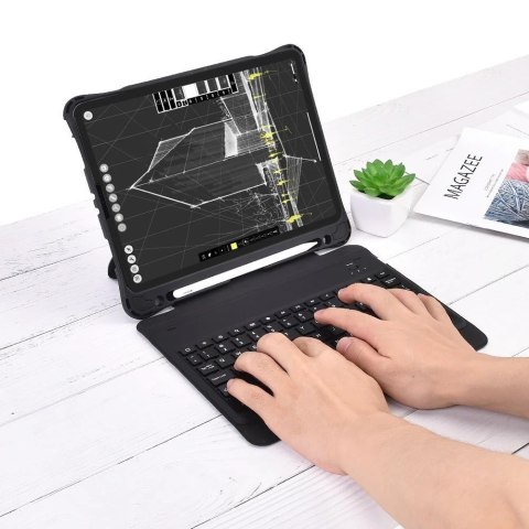 Choetech Keyboard Case etui pokrowiec do iPad Pro 11'' 2021 / 2020 / 2018 bezprzewodowa klawiatura Bluetooth czarny (BH-011)