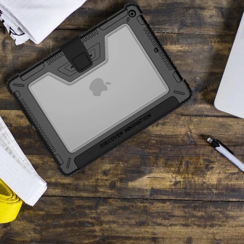 Nillkin Bumper Leather Case Pro pancerne etui Smart Cover z osłoną na aparat i podstawką iPad 10.2'' 2021 / iPad 10.2'' 2020 / i