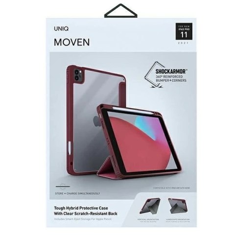 UNIQ etui Moven iPad Pro 11" (2021/2020) Antimicrobial bordowy/burgundy