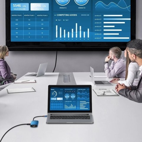 Baseus Metal Gleam 6w1 wielofunkcyjny hub USB Typ C - USB Typ C Power Delivery 100W / HDMI 4K 30Hz / 3x USB 3.2 Gen 1 / RJ45 1Gb