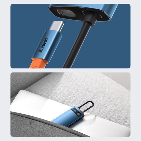 Baseus Metal Gleam 6w1 wielofunkcyjny hub USB Typ C - USB Typ C Power Delivery 100W / HDMI 4K 30Hz / 3x USB 3.2 Gen 1 / RJ45 1Gb