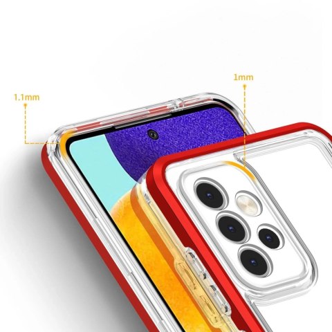 Clear 3in1 etui do Samsung Galaxy A53 5G żelowy pokrowiec z ramką czerwony