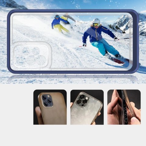 Clear 3in1 etui do Samsung Galaxy A53 5G żelowy pokrowiec z ramką niebieski