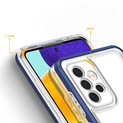 Clear 3in1 etui do Samsung Galaxy A53 5G żelowy pokrowiec z ramką niebieski