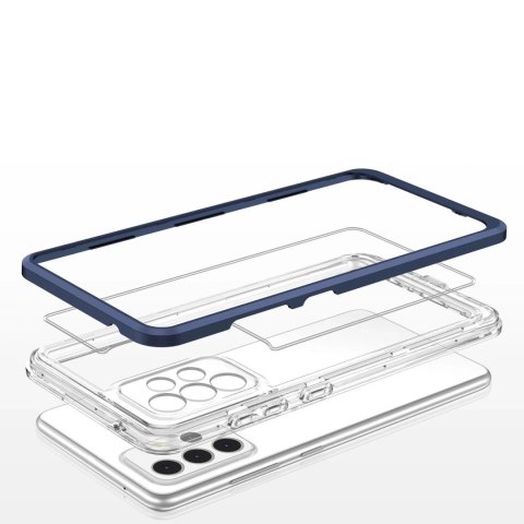 Clear 3in1 etui do Samsung Galaxy A53 5G żelowy pokrowiec z ramką niebieski